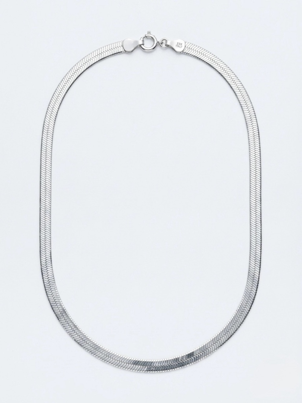 Sterling Herringbone Necklace in Silver - Picture 3 of 6